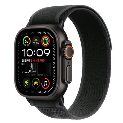 Apple Watch Ultra 2 (2024), 49 мм корпус из титана цвета «Black», ремешок Trail Loop размера S/M цвета «Black»