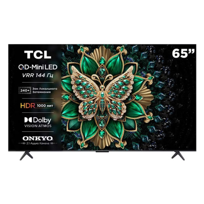 Телевизор TCL 65" 4K UHD, 144 Гц, QD-Mini LED (65C6K) Чёрный