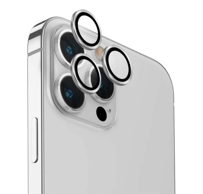Стекло для iPhone 15 Pro Max UNIQ OPTIX Camera Lens protector Aluminium (IP6.7P(2023)-ALENSSIL) Silver