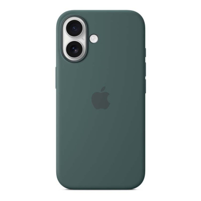 Чехол Silicone Case для Apple iPhone 16 с MagSafe Dark Green, темно-зеленый