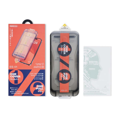 Защитное стекло для iPhone 16 Pro Max REMAX с аппликатором (ES-01) Чёрный