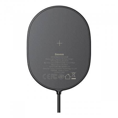 Беспроводное зарядное устройство 15w Baseus Light Magnetic Wireless Charger, Type-C кабель 1,5 м (WXQJ-01) Black, черный Беспроводное зарядное устройство 15w Baseus Light Magnetic Wireless Charger, Type-C кабель 1,5 м (WXQJ-01) Black, черный