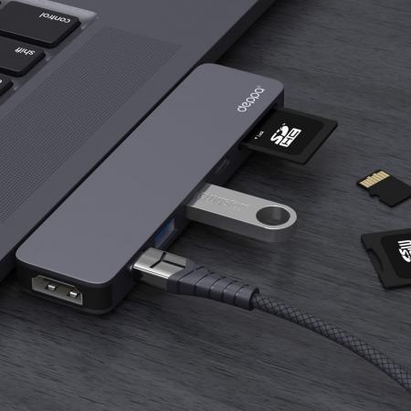 USB-C адаптер Deppa для MacBook 7в1 (73122) Серебро USB-C адаптер Deppa для MacBook 7в1 (73122) Серебро