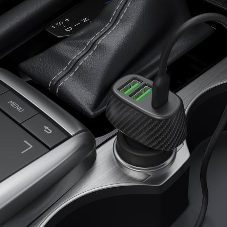 Автомобильное зарядное устройство Deppa 2 USB QC 3.0, USB-C PD, 42 Вт (11296) Черный Автомобильное зарядное устройство Deppa 2 USB QC 3.0, USB-C PD, 42 Вт (11296) Черный