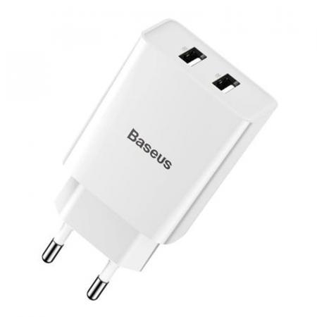 Сетевое зарядное устройство Baseus Speed Mini Dual USB Charger 10,5 Вт TC-012 (CCFS-R02) Белый