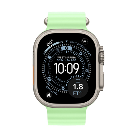 Apple Watch Ultra 3 (2025), 49 мм корпус из титана цвета «Natural», ремешок Ocean Band цвета «Neon Green» Apple Watch Ultra 3 (2025), 49 мм корпус из титана цвета «Natural», ремешок Ocean Band цвета «Neon Green»