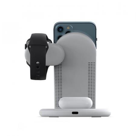 Беспроводное зарядное устройство WiWU Power Air 3в1 Wireless Charger White, белый Беспроводное зарядное устройство WiWU Power Air 3в1 Wireless Charger White, белый