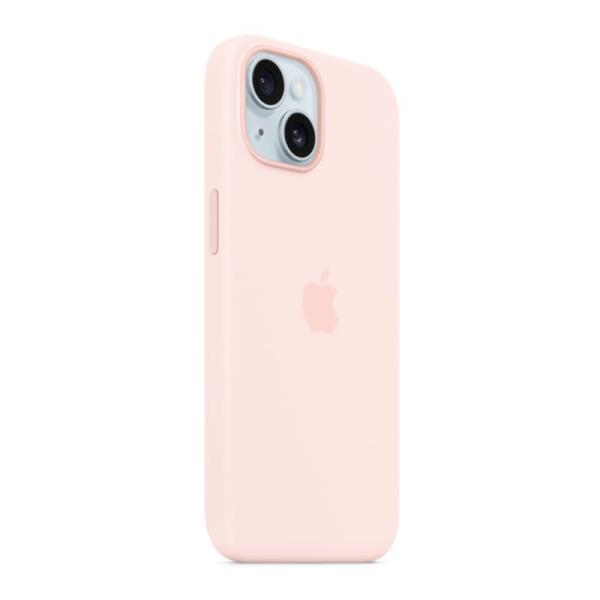 Чехол для Apple iPhone 15 Silicone Case с MagSafe Pink, розовый