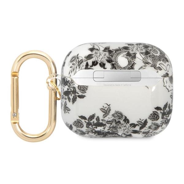 Чехол с карабином для AirPods 3 CG Mobile Guess TPU Toile de Jouy (GUA3HGPLHG) Серый