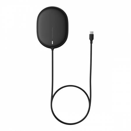 Беспроводное зарядное устройство 15w Baseus Light Magnetic Wireless Charger, Type-C кабель 1,5 м (WXQJ-01) Black, черный Беспроводное зарядное устройство 15w Baseus Light Magnetic Wireless Charger, Type-C кабель 1,5 м (WXQJ-01) Black, черный