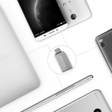 Переходник REMAX USB to Type-C Converter (RA-OTG1) Серебристый