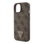 Чехол Guess для iPhone 15 PU 4G Triangle Diamond metal logo Hard (GUHCP15SP4TDPW) Коричневый