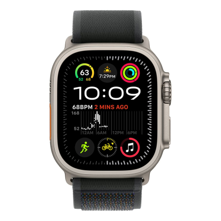 Apple Watch Ultra 2 (2024), 49 мм корпус из титана цвета «Natural», ремешок Trail Loop размера S/M цвета «Black» Apple Watch Ultra 2 (2024), 49 мм корпус из титана цвета «Natural», ремешок Trail Loop размера S/M цвета «Black»