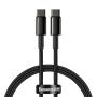 Кабель Baseus Type-C – Type-C Tungsten Gold Fast Charging Data Cable, 100W, 2 м (CATWJ-A01) Черный Кабель Baseus Type-C – Type-C Tungsten Gold Fast Charging Data Cable, 100W, 2 м (CATWJ-A01) Черный