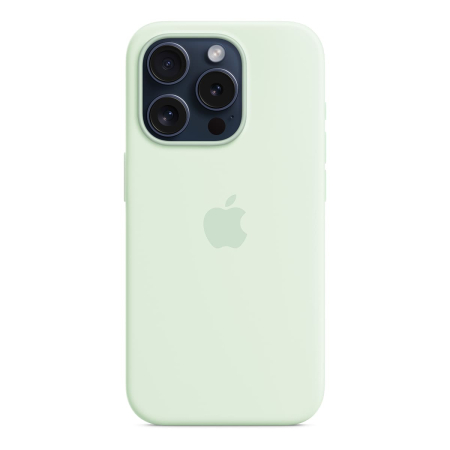Чехол Silicone Case для Apple iPhone 15 Pro с MagSafe Light Mint, мятный Чехол Silicone Case для Apple iPhone 15 Pro с MagSafe Light Mint, мятный