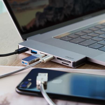USB-C адаптер Deppa для MacBook 7в1 (73122) Серебро USB-C адаптер Deppa для MacBook 7в1 (73122) Серебро