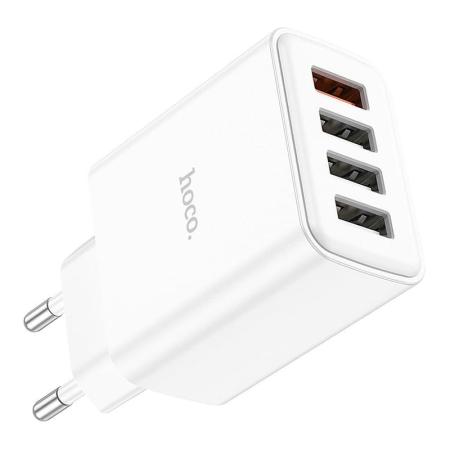 Сетевое зарядное устройство USB hoco. QC3.0 4USB порта 28,5 Вт (C102A) Белый Сетевое зарядное устройство USB hoco. QC3.0 4USB порта 28,5 Вт (C102A) Белый