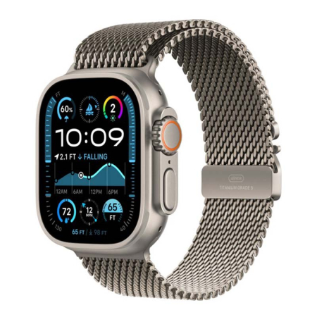 Apple Watch Ultra 2 (2024), 49 мм корпус из титана цвета «Natural», ремешок Titanium Milanese Loop размера M цвета «Natural» Apple Watch Ultra 2 (2024), 49 мм корпус из титана цвета «Natural», ремешок Titanium Milanese Loop размера M цвета «Natural»