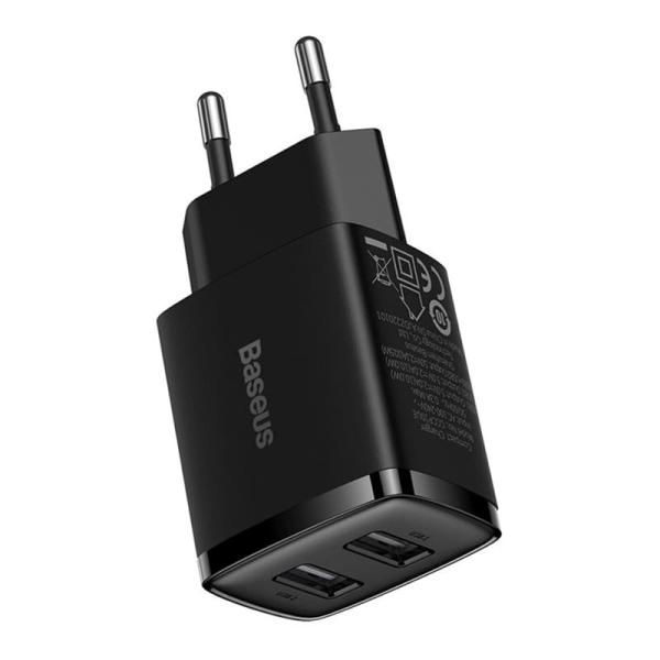 Сетевое зарядное устройство Baseus Compact Charger 2U 10,5 Вт CCXJ010201 (CCCP10UE) Черный