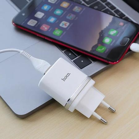 Сетевое зарядное устройство hoco. Smart QC3.0 Charger USB 18 Вт (C12Q) Белый