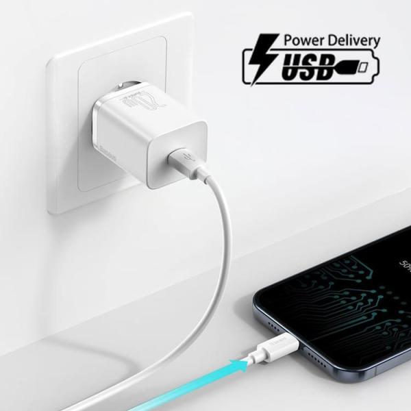 Сетевое зарядное устройство USB Type-C Baseus Super Si Quick Charger 1C 20 Вт EU (CCSUP-B02) Белый