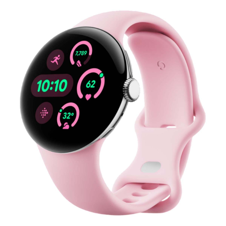 Часы Pixel Watch 3, 41 мм, LTE + Wi-Fi, Polished Silver/Rose Quartz, серебристый Часы Pixel Watch 3, 41 мм, LTE + Wi-Fi, Polished Silver/Rose Quartz, серебристый