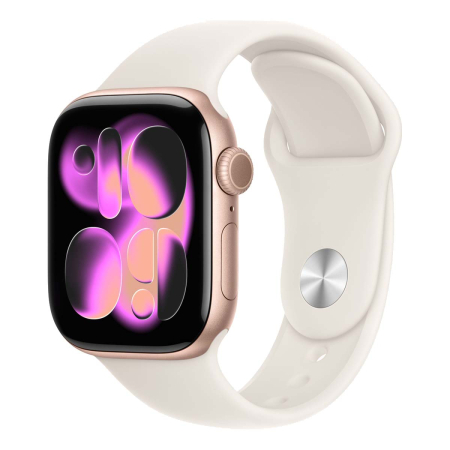 Apple Watch Series 11, 42 мм корпус из алюминия цвета «Rose Gold», ремешок Sport Band размера M/L цвета «Light Blush»