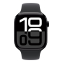 Apple Watch Series 10, 46 мм корпус из алюминия цвета «Jet Black», ремешок Sport Band размера M/L цвета «Black» Apple Watch Series 10, 46 мм корпус из алюминия цвета «Jet Black», ремешок Sport Band размера M/L цвета «Black»