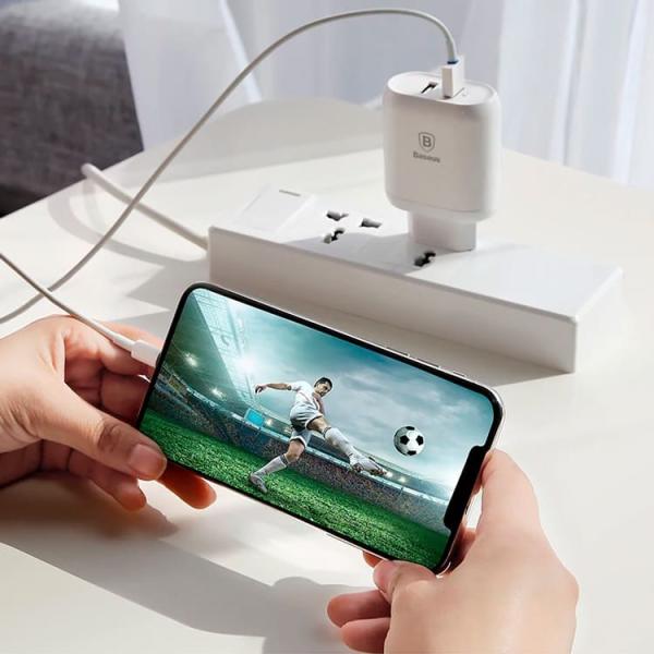 Сетевое зарядное устройство USB Baseus (2 USB) Quick Charge 23 Вт Bojure Series (CCALL-AG02) Белый