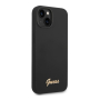 Чехол Guess для iPhone 14 Plus Liquid silicone Gold metal logo Hard (GUHCP14MSLSMK) Черный