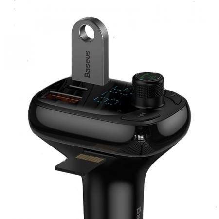 Автомобильное зарядное устройство с функцией FM-трансмиттера Baseus Quick Charger T typed Wireless MP3 (CCTM-B01) Черный Автомобильное зарядное устройство с функцией FM-трансмиттера Baseus Quick Charger T typed Wireless MP3 (CCTM-B01) Черный