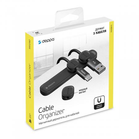 Держатель для кабелей Deppa Mage Cable, магнитный (55192) Черный Держатель для кабелей Deppa Mage Cable, магнитный (55192) Черный