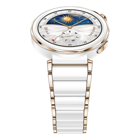 Умные часы HUAWEI Watch GT 5 Pro White, 42 мм, цвет корпуса белый/золотой, цвет ремешка белый/золотой