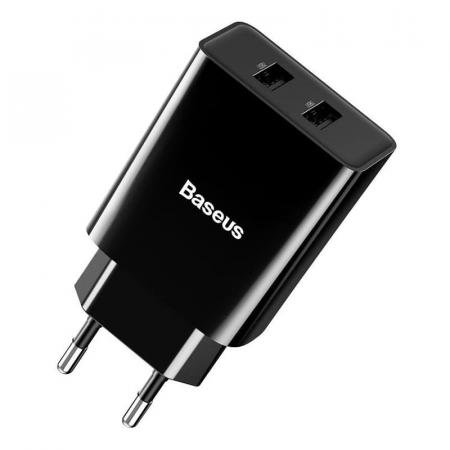 Сетевое зарядное устройство Baseus Speed Mini Dual USB Charger 10,5 Вт TC-012 (CCFS-R01) Черный