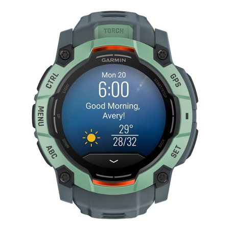 Часы Garmin INSTINCT 3 AMOLED 50мм Neo Tropic, зеленый с серым ремешком Часы Garmin INSTINCT 3 AMOLED 50мм Neo Tropic, зеленый с серым ремешком