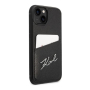 Чехол Karl Lagerfeld для iPhone 14 PU with Cardslot Signature logo Hard (KLHCP14SCSSK) Черный