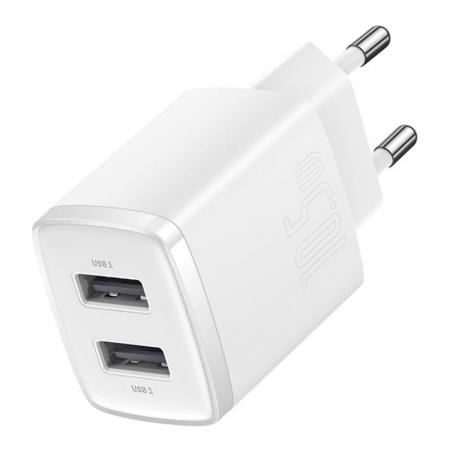 Сетевое зарядное устройство Baseus Compact Charger 2U 10,5 Вт CCXJ010202 (CCCP10UE) Белый