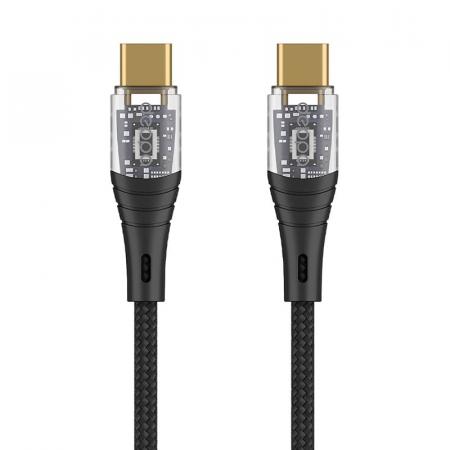 Дата-кабель Deppa Crystal USB-C - USB-C, 60W, 1 м (72502) Черный Дата-кабель Deppa Crystal USB-C - USB-C, 60W, 1 м (72502) Черный