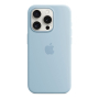 Чехол Silicone Case для Apple iPhone 15 Pro с MagSafe Light Blue, нежно голубой Чехол Silicone Case для Apple iPhone 15 Pro с MagSafe Light Blue, нежно голубой