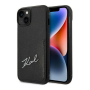 Чехол Karl Lagerfeld для iPhone 14 PU with Cardslot Signature logo Hard (KLHCP14SCSSK) Черный