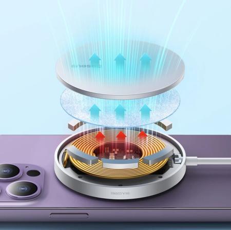 Беспроводное зарядное устройство Baseus Simple Mini3 Magnetic Wireless Charger 15W CCJJ040012 (BS-W529) White, белый Беспроводное зарядное устройство Baseus Simple Mini3 Magnetic Wireless Charger 15W CCJJ040012 (BS-W529) White, белый