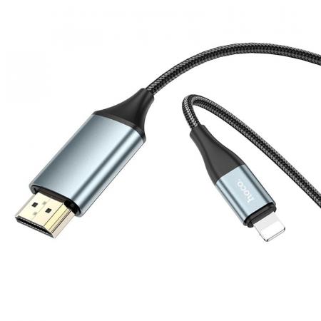Кабель hoco. Lightning на HDMI, 2 м (UA15) Черный Кабель hoco. Lightning на HDMI, 2 м (UA15) Черный