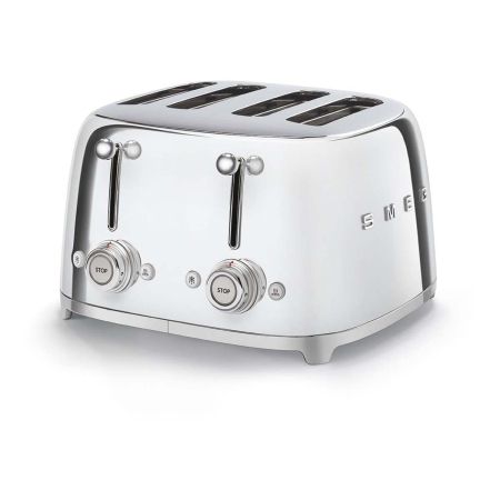 Тостер на 4 ломтика SMEG 50s style (TSF03SSEU) Хром Тостер на 4 ломтика SMEG 50s style (TSF03SSEU) Хром
