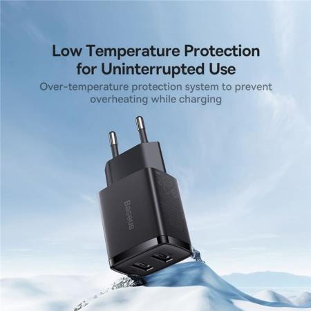 Сетевое зарядное устройство Baseus Compact Charger 2U 10,5 Вт CCXJ010201 (CCCP10UE) Черный