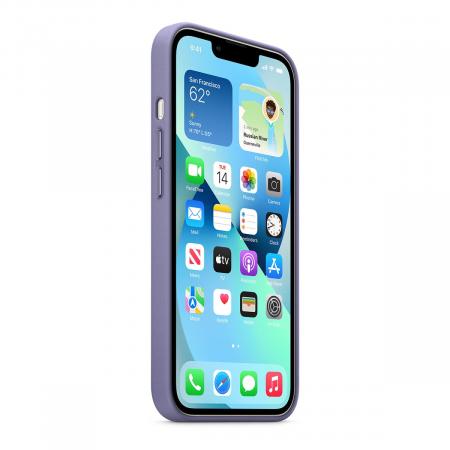 Чехол Leather Case MagSafe для Apple iPhone 13, кожа, «сиреневая глициния»