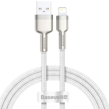 Кабель Baseus Cafule Series Metal Data Cable USB to iP 2,4A, 1 м (CALJK-A02) Белый Кабель Baseus Cafule Series Metal Data Cable USB to iP 2,4A, 1 м (CALJK-A02) Белый