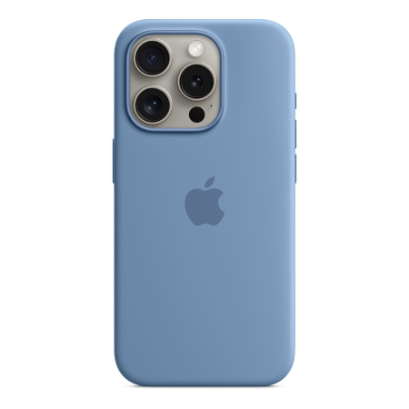 Чехол Silicone Case для Apple iPhone 15 Pro с MagSafe Winter Blue, голубой Чехол Silicone Case для Apple iPhone 15 Pro с MagSafe Winter Blue, голубой