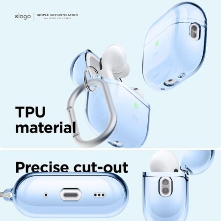Чехол для Airpods Pro 2 Elago CLEAR HANG CASE (EAPP2CL-HANG-ABL) Прозрачный Голубой Чехол для Airpods Pro 2 Elago CLEAR HANG CASE (EAPP2CL-HANG-ABL) Прозрачный Голубой