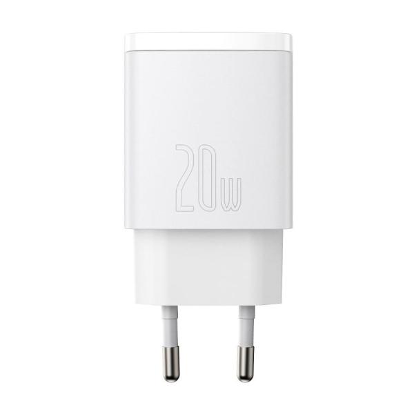 Зарядное устройство Baseus Compact Quick Charger U+C 20W EU (CCXJ-B02) Белый