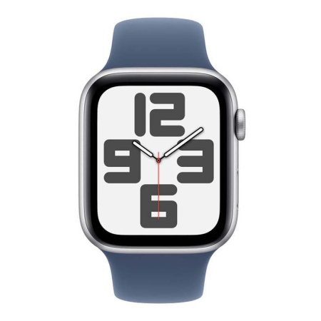 Apple Watch SE (2024), 40 мм корпус из алюминия цвета «Silver», ремешок Sport Band размера M/L цвета «Denim» Apple Watch SE (2024), 40 мм корпус из алюминия цвета «Silver», ремешок Sport Band размера M/L цвета «Denim»